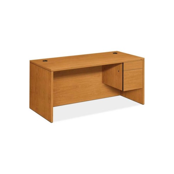 HON Wood Desk - Single Right Pedestal - 66" - Harvest - 10500 Series